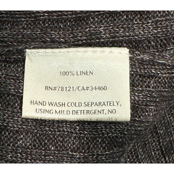 Eileen Fisher Sz S ITALIAN LINEN Gray Ribbed Vest Sleeveless Duster Cardigan - Picture 6 of 7